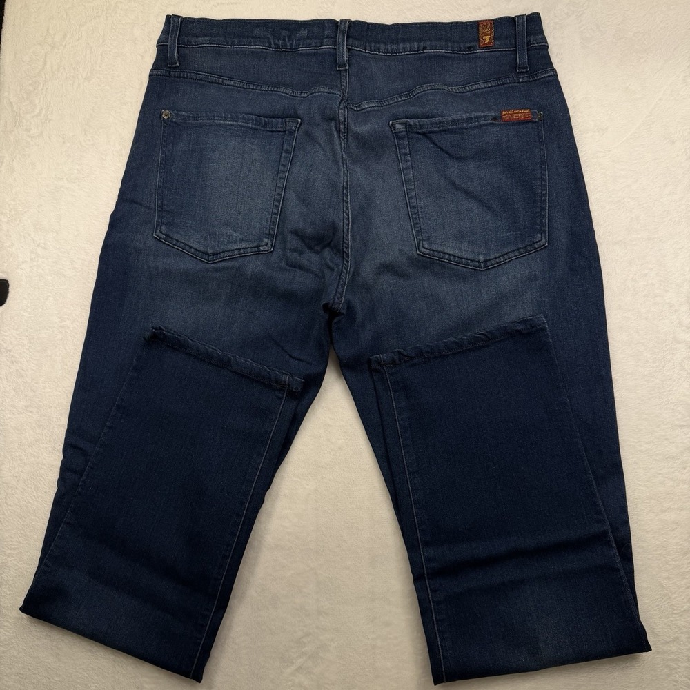 7 For All Mankind The Straight Jeans Men 34x32 Blue Luxe Performance Dark Wash